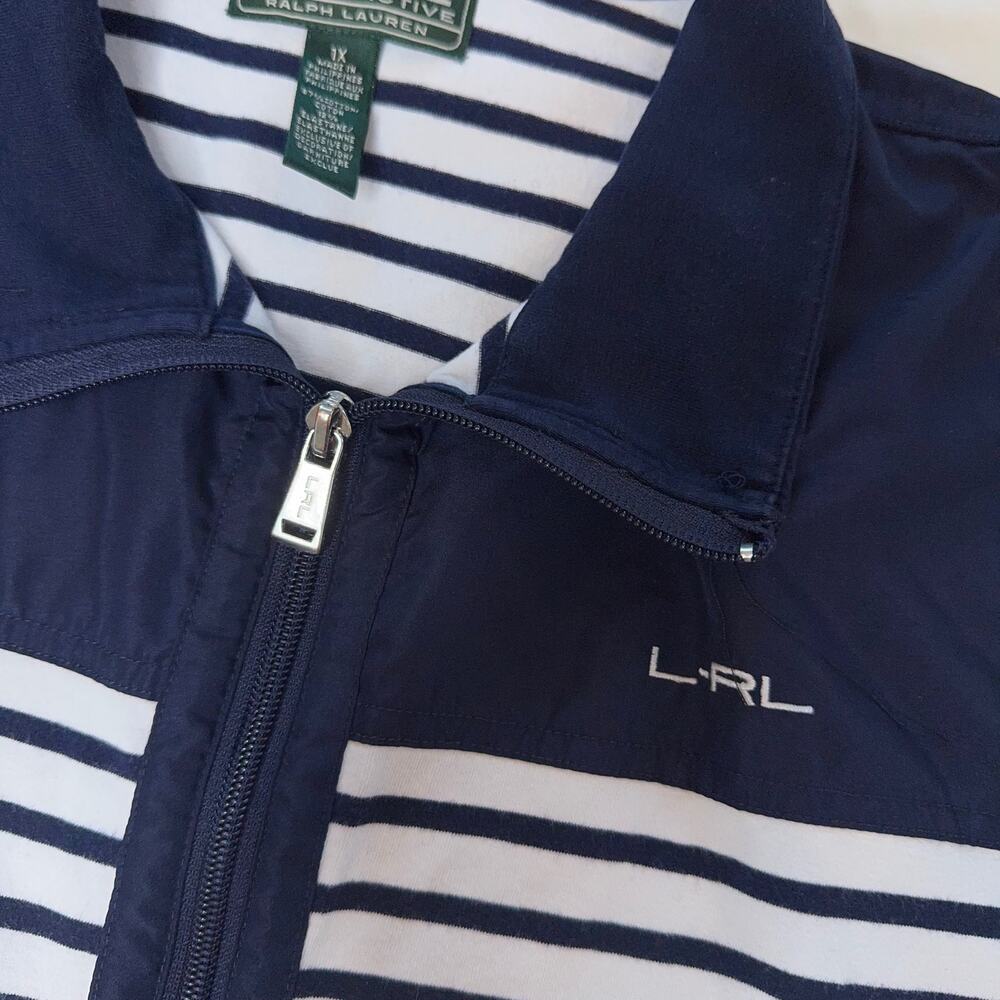 Ralph Lauren Active LRL Jacket XL Navy White Stripe Nautical Coastal Sailor 1X - Picture 4 of 14